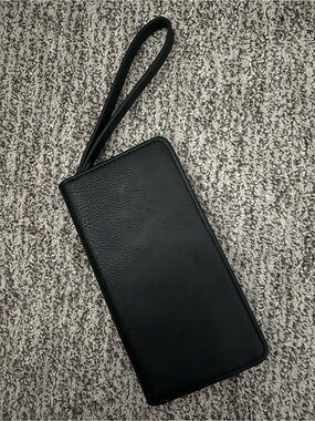 Target Black Leather Wristlet Travel Wallet